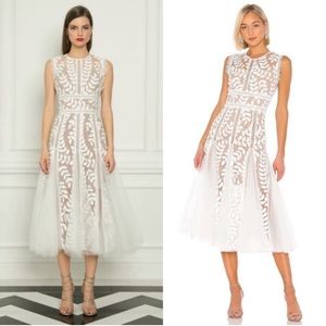 Bronx and Banco Saba Blanc Midi Dress White Wedding Lace Size XS US 2